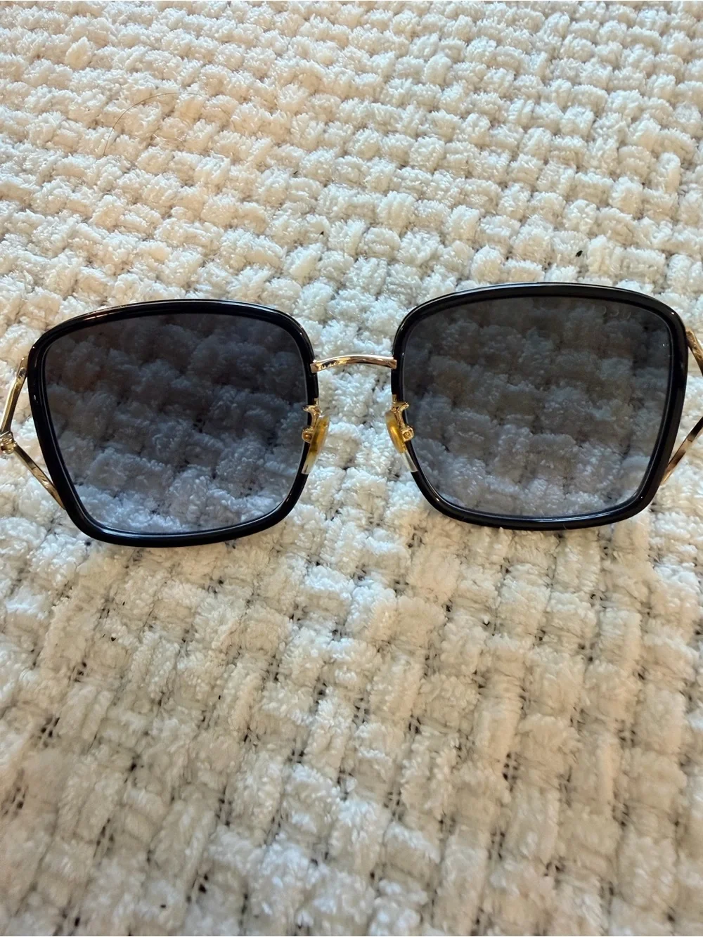 Gucci Black and Gold Oval Sunglasses